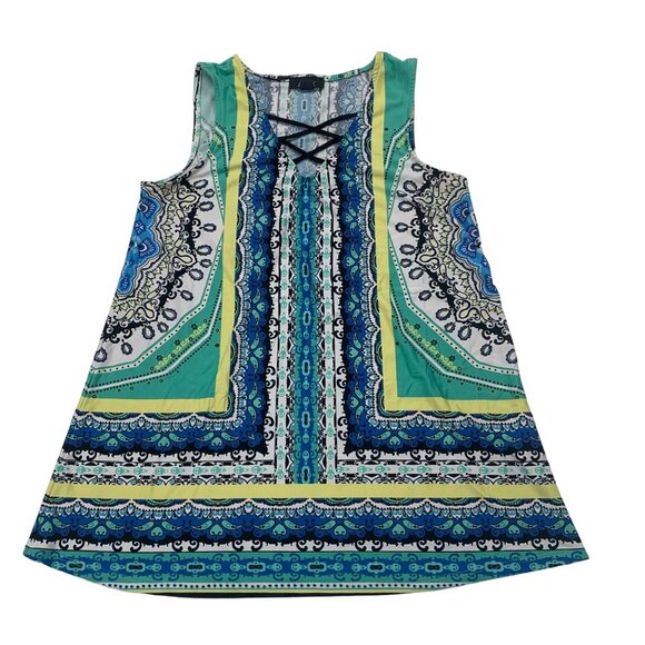 Alyx Women's Sleeveless Boho Print Top Size S Polyester/Spandex Blend Multicolor - Picture 1 of 7